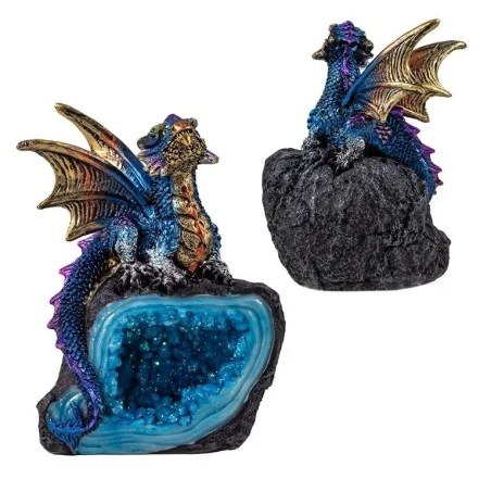 Dragón sobre Geoda Azul 11 cm