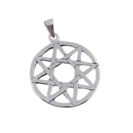 Amuleto Plata Estrella de 8 Puntas 3.4 cm