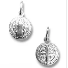 Amuleto Plata Medalla de San Benito 1.2 cm | Tienda Esotérica Changó