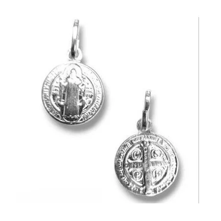Amuleto Plata Medalla de San Benito 1.2 cm