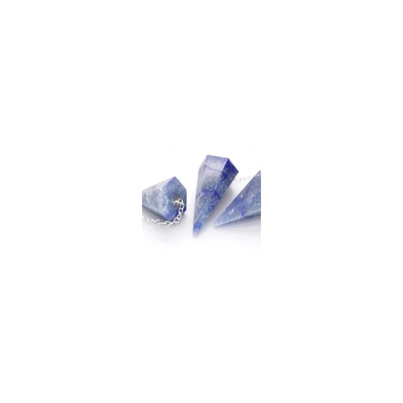 Péndulo Mineral Facetado de Cuarzo Azul