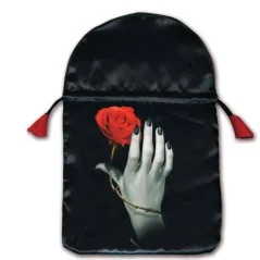 Bolsa Tarot Mano con Rosa - Seda 23 x 16 cm | Lo Scarabeo | 9788865270547 | Tienda Esotérica Changó