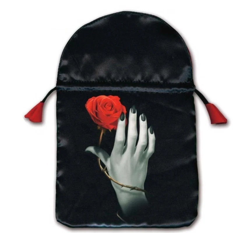 Bolsa Tarot Mano con Rosa - Seda 23 x 16 cm