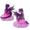 Dragón Sobre Roca con Luz 14 cm - Morado | Tienda Esotérica Changó