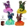 Dragón Sobre Roca con Luz 14 cm - Morado | Tienda Esotérica Changó