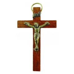 Cruz Madera Barnizada con Cristo 5 x 3 cm | Tienda Esotérica Changó