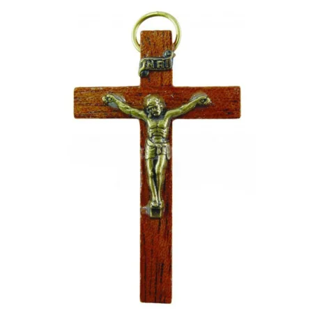 Cruz Madera Barnizada con Cristo 5 x 3 cm