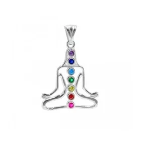 Colgante Buda Chakras 2,5 cm - Plata %separator% %shop-name%