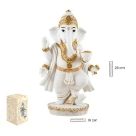 Ganesha en Pie 28 cm - Blanca y Dorada %separator% %shop-name%