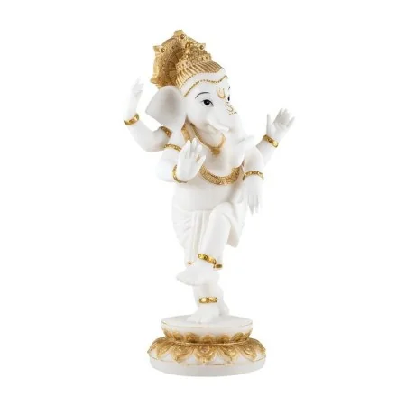 Ganesha Danzando 32 cm - Blanca y Dorada | Tienda Esotérica Changó