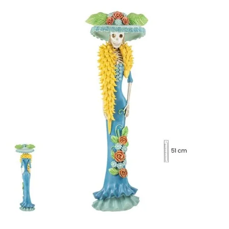 Figura Catrina Amarilla con Flores, 51 cm | 8435266157465 | Tienda Esotérica Changó