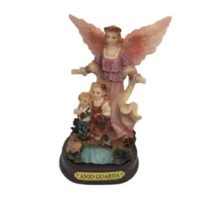 Imagen Ángel de la Guarda con Niños 10 cm - Resina | %shop-name%