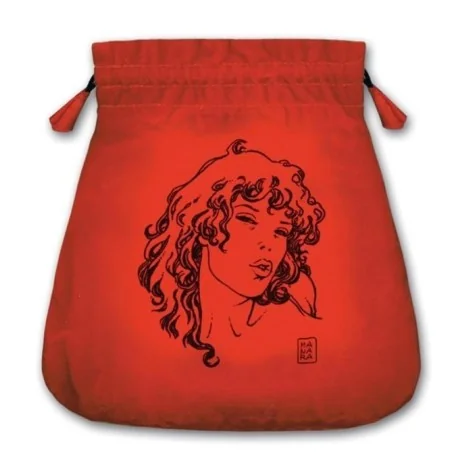 Bolsa Tarot Motivo Manara 20.5 x 20 cm - Terciopelo Roja | Tienda Esotérica Changó