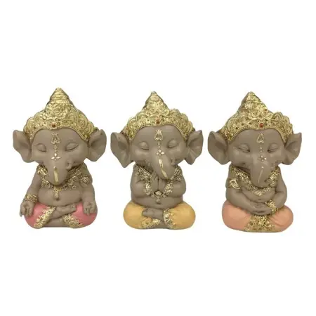 Set 3 Ganeshas Meditación 11 cm – Prosperidad, Energía y Protección | Tienda Esotérica Changó
