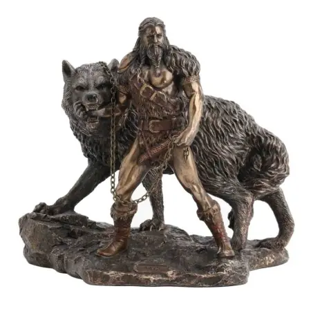 Figura Tyr y Fenrir 22.5 cm | Origen | 8433933382769 | Tienda Esotérica Changó