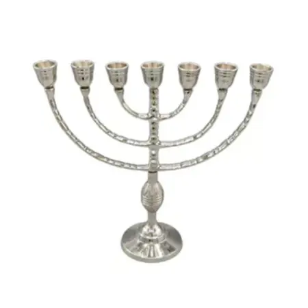 Candelabro 7 Velas 17 cm - Menorah - Niquel | Tienda Esotérica Changó