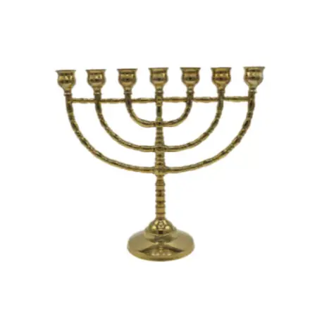Candelabro 7 Brazos 24 cm - Menorah - Latón - Dorada | Tienda Esotérica Changó