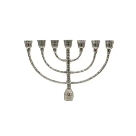 Candelabro 7 Velas 24 cm - Menorah - Latón - Plateada | Tienda Esotérica Changó