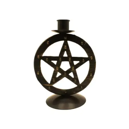 Candelabro Pentagrama 16,5 cm - Metal | Tienda Esotérica Changó