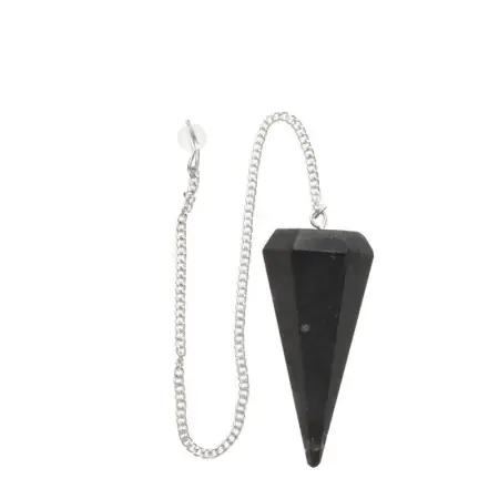 Péndulo Mineral de Ágata Negra - Facetado | Tienda Esotérica Changó