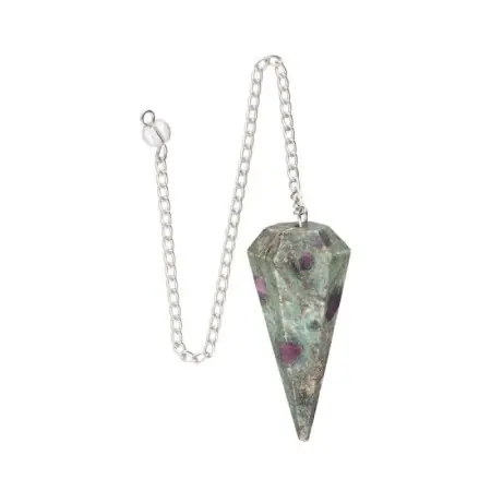 Péndulo Mineral de Rubí con Zoisita - Facetado | Tienda Esotérica Changó