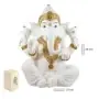 Figura Ganesha Sentada 36 cm - Blanca y Dorada– Resina Extra | Tienda Esotérica Changó