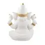 Figura Ganesha Sentada 36 cm - Blanca y Dorada– Resina Extra | Tienda Esotérica Changó