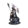 Figura Brujo Sentado con Dragón 16 cm – Resina Extra | Tienda Esotérica Changó