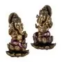 Figura Ganesha Sentada en Flor de Loto 16 cm - Resina Extra | Tienda Esotérica Changó