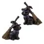 Figura Gato Brujo con Escoba 11 cm – Resina Extra | Tienda Esotérica Changó