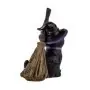 Figura Gato Brujo con Escoba 11 cm – Resina Extra | Tienda Esotérica Changó