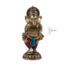 Figura Ganesha con Sitar (Veena) 20 cm – Resina Extra
