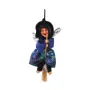 Figura Bruja Voladora con Escoba 16 cm - Azul - Para Colgar