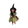 Figura Bruja Voladora con Escoba 26 cm - Verde - Para Colgar | Tienda Esotérica Changó
