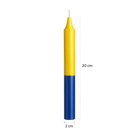 Vela Amarillo - Azul | Vela Bujía Amarillo - Azul | Tienda Esotérica Changó