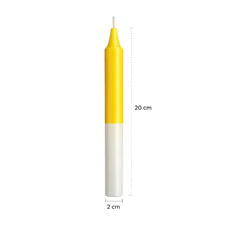 Vela Amarillo - Blanco | Vela Bujía Amarillo - Blanco | Tienda Esotérica Changó
