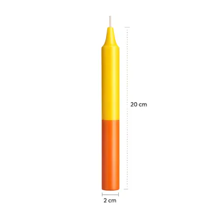 Vela Amarillo - Naranja | Vela Bujía Amarillo - Naranja | Tienda Esotérica Changó