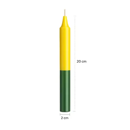 Vela Amarillo - Verde | Vela Bujía Amarillo - Verde | Tienda Esotérica Changó