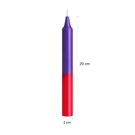 Vela Morado - Rojo | Vela Bujía Morado - Rojo | Tienda Esotérica Changó
