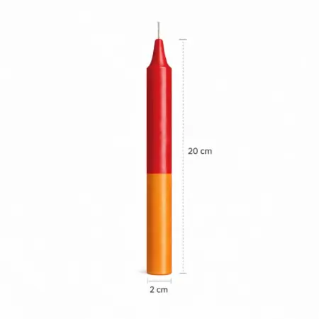 Vela Rojo - Naranja | Vela Bujía Rojo - Naranja | Tienda Esotérica Changó