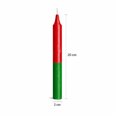 Vela Rojo - Verde | Vela Bujía Rojo - Verde | Tienda Esotérica Changó