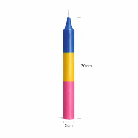 Vela Azul - Amarillo - Rosa | Vela Bujía Azul - Amarillo - Rosa | Tienda Esotérica Changó