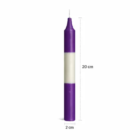 Vela Morado - Blanco - Morado | Vela Bujía Morado - Blanco - Morado | Tienda Esotérica Changó