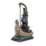 Figura Santa Muerte en Barca 35 cm - Negra - Resina Extra | Tienda Esotérica Changó