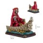 Figura Santa Muerte en Barca | 8435266160762 | Figura Santa Muerte en Barca 21 cm - Roja - Resina Extra