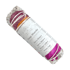 Atado de Salvia Blanca + Pétalos de Rosa 7 Chakras Smudge 25-30 gr 10 cm