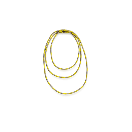 Collar de Santería Oshún Premium 90 cm amarillo y cristal dorado