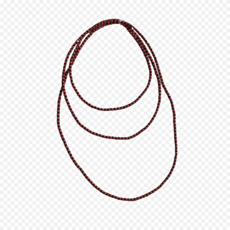 Collar de Santería Eleguá Premium 90 cm negro y rojo