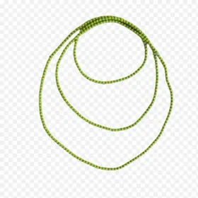 Collar de Santería Orula Orunmila Premium 90 cm amarillo y verde