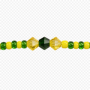 Detalle del ilde de Orula Orunmila con cuenta fina amarilla y verde